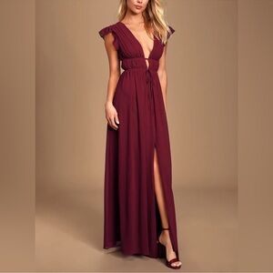 Lulu's Deep Wine Maxi Dress